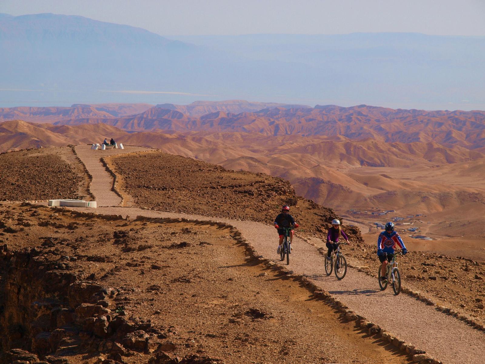 מצפור אופניים. העיר מציעה מגוון פעילויות תיירות מדברית צילום: דוברות ערד
